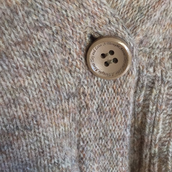 Moth cardigan tan button up sweater size xsmall ruffle detail - Picture 2 of 9